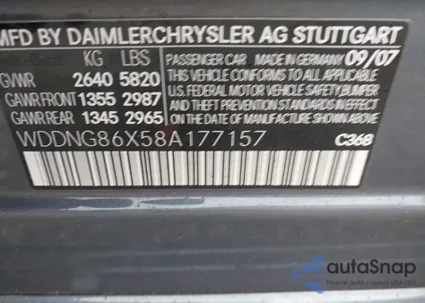 2008 Mercedes-Benz S 550 4Matic z USA, uszkodzony, nr VIN WDDNG86X58A177157